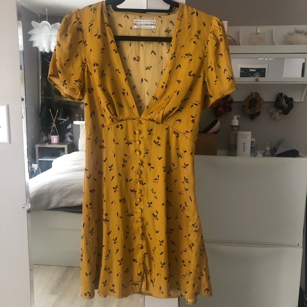 Urban Outfitters Yellow Patterned Dress